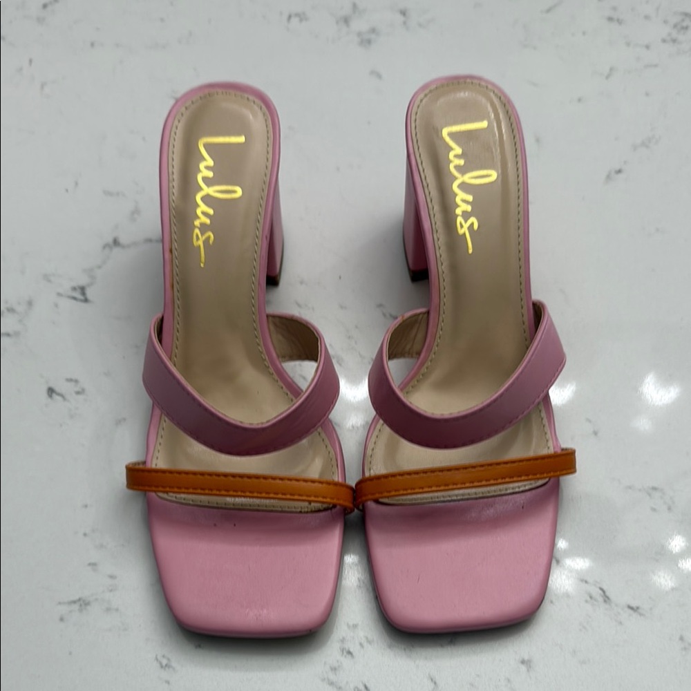 Lulu's Pink and Orange Modern Heels